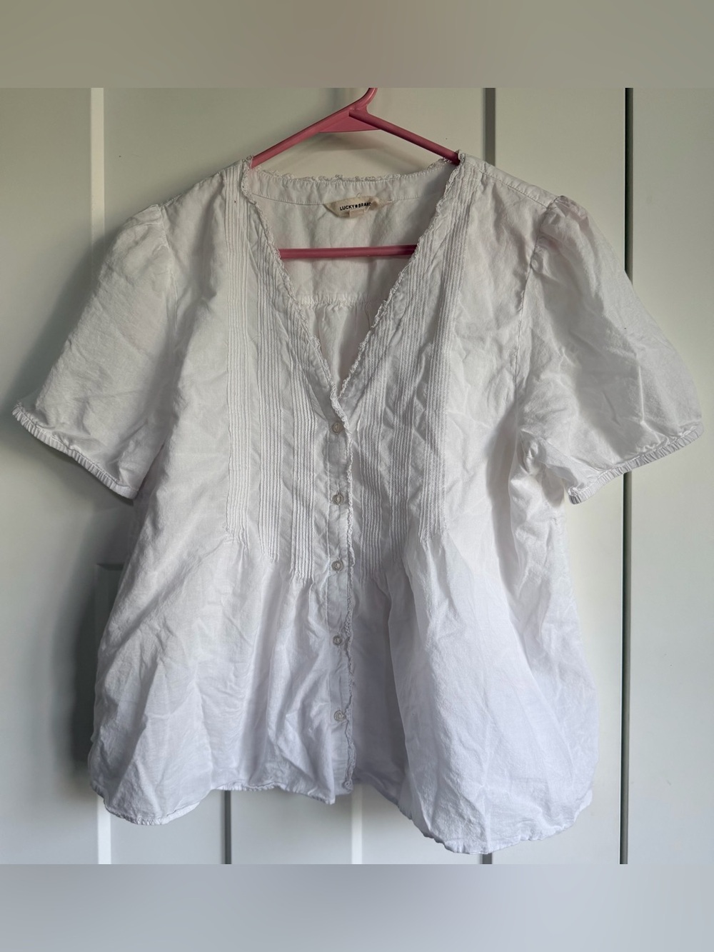 Lucky Brand White Cotton Women's Top - size medium